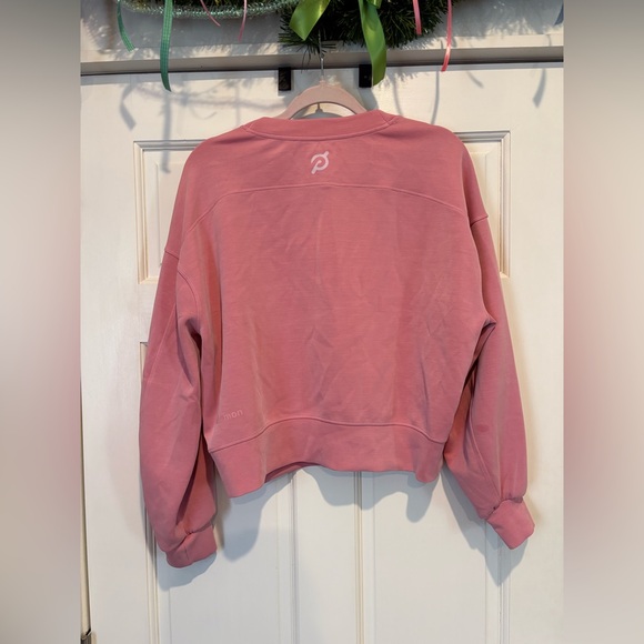 Lululemon Peloton Pink Cropped Crew Neck Oversized - Picture 2 of 6